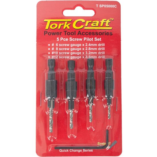 Screw Pilot Set 5pce Carded